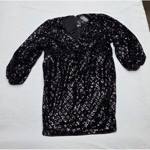 Torrid Mini Velour Sequin Surplice Dress Size 24 NWT Original $119.90